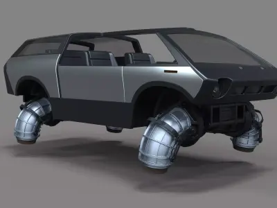 Flying jet car 3D model