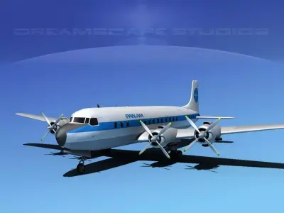 Douglas DC-7C Pan Am 2 3D model