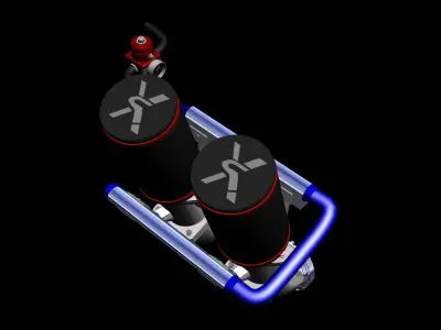 ITB intake system Peripheral ports Rotary engine Low-poly 3D model