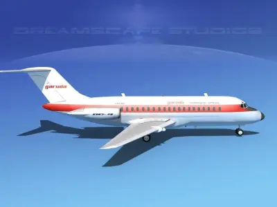 Douglas DC-9-15 Garuda 3D model