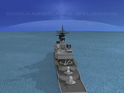 Spruance Class DD972 USS Oldendorf 3D model