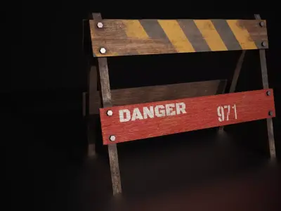 FREE Road Barrier Free low-poly 3D model