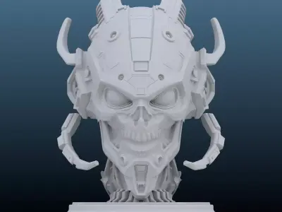 Cyber-Daemon Overlord Skull Bust PM-189 3D print model