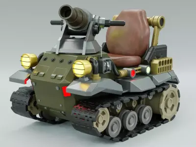 Kiddie Ride Tank 006 Low-poly 3D model