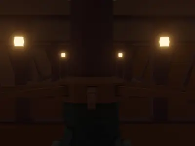 ship LowPoly pirate floating in ocean Low-poly 3D model