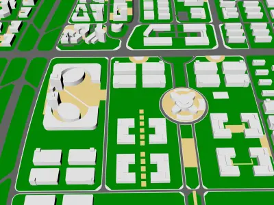 Urban highrise building ancillary building commercial 3D model