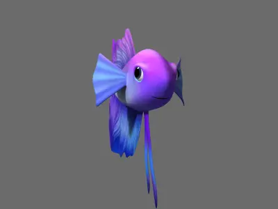 Cartoon Fish05 Rigged 3D model