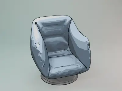 A stylized office chair Free low-poly 3D model