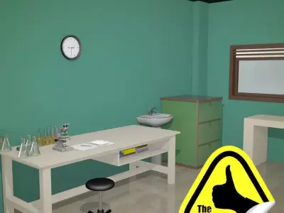 Cartoon Lab Scene 3D model