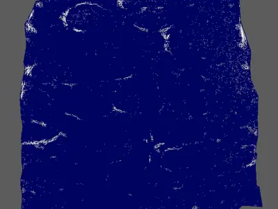 Fence wall of a castle made of stones 3D model