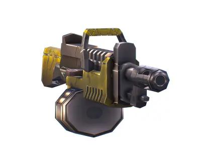 LowPoly Sci-Fi Assault Heavy Machine Gun Low-poly 3D model