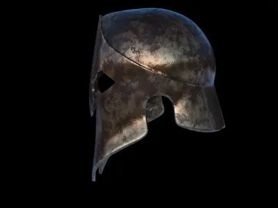 Spartan Short Helmet Low-poly 3D model