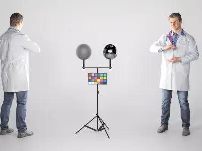 Man in medical uniform posing for commercial 202 Low-poly 3D model