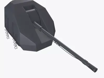 Ship Gun A-192M Low-poly 3D model