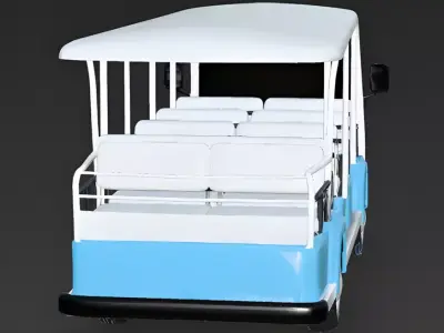 Breeze-Way Resort Shuttle Low Poly 3D Model Low-poly 3D model