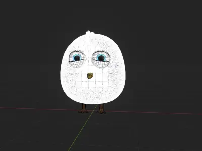 Chick bird with big eyes Free low-poly 3D model