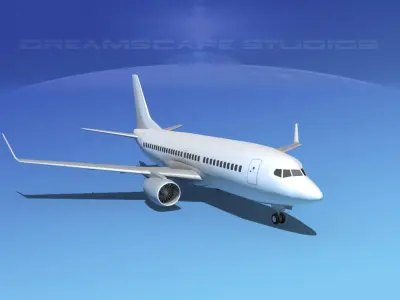 Boeing 737-300 LP SS Low-poly 3D model