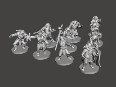 6MM SCALE PREDATORS SET MINIATURE MODELS FOR SCIFI FANTASY GAMES 3D print model
