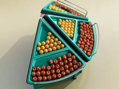 Grocery Store Produce Display Fruits 3D model