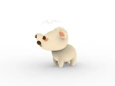 Cartoon Sheep v001 character Low-poly 3D model