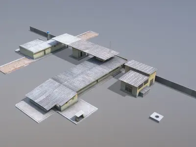 MilitaryBase PortoVelho RoadBlock Low-poly 3D model