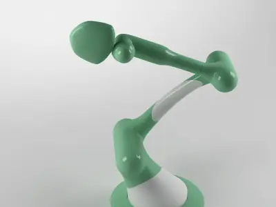 Industrial Robot arm joint green and white 3D model