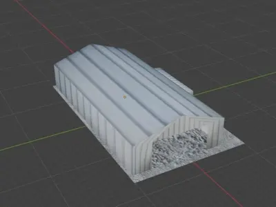 Aircraft Hanger V2 Even Lower Poly Free low-poly 3D model