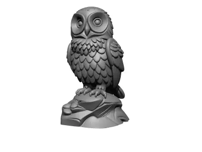 Owl sculpture 3D print model