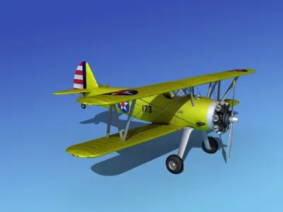 Stearman PT-17 Kaydet Trainer V01 3D model