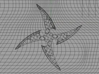 4 Point Curved Shuriken 3D model