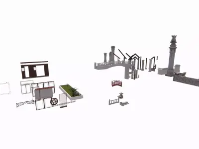 su Lib component of temple Free 3D model