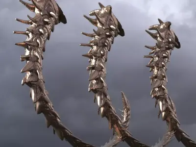 Armageddon Dragon Tail 2 versions  3D model