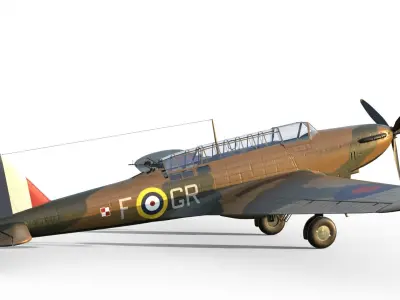 Fairey Battle bomber 3D model