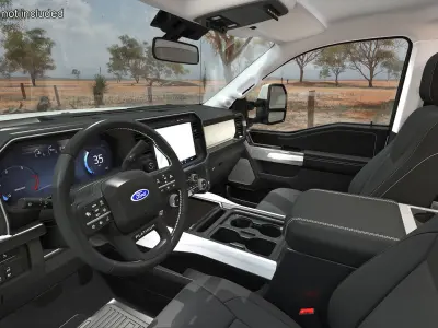 Regular Cab 2023 Ford Super Duty F-550 Bare Chassis White 3D model