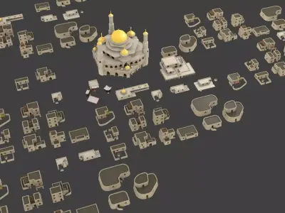 19 arabian house and building 3D model