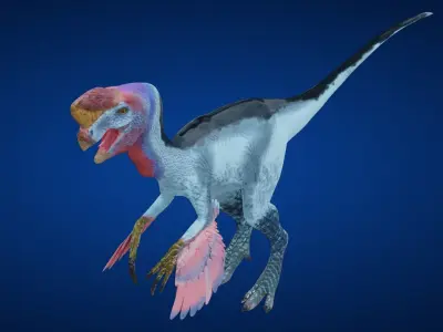 Oviraptor dinosaur Low-poly 3D model