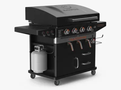 Blackstone Air Fryer Gas Grill with Propane Tank Black 3D model