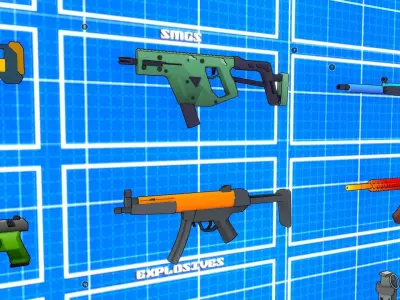 Stylize Low Poly Weapon Pack Low-poly 3D model