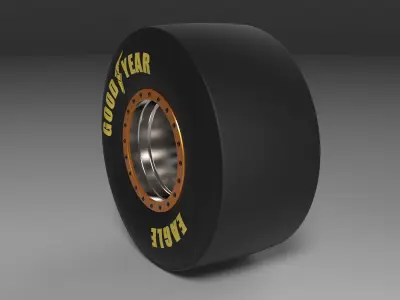 Rear wheel from Top fuel dragster 3D model
