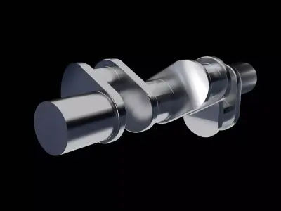 V6 Engine CrankShaft Dimension Accurate 3D Model 3D model