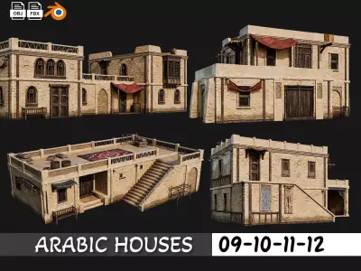09-12 - Arabic Houses 4K Low-poly 3D model