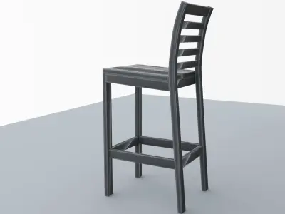 PVC Tall Chair Outdoor Low Poly  Low-poly 3D model