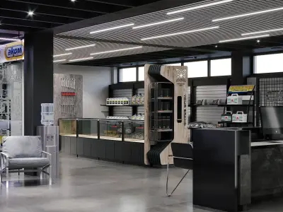 Auto parts store 3D model