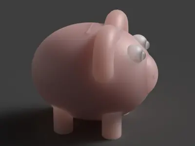piggy bank Low-poly 3D model