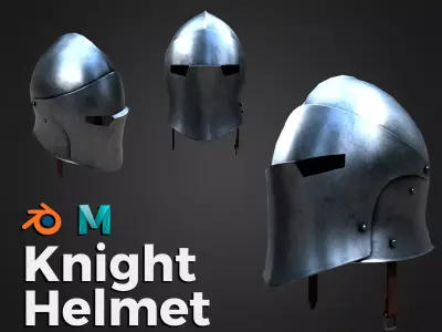Knight Helmet Low-poly 3D model