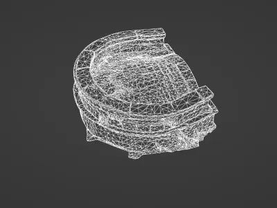 Curved Medieval Stone Bridge Segment 3D model