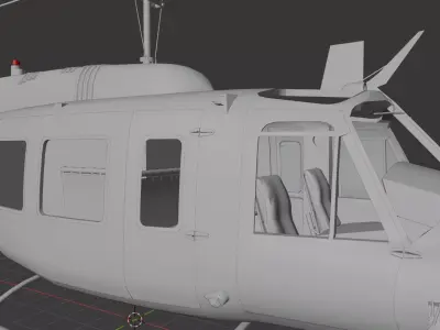 Bell 212 UH-1N Twin Huey - High Detail Helicopter 3D print model