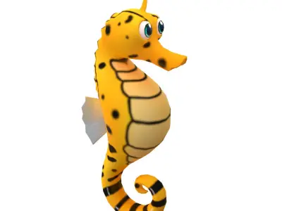 Big Bellied Animated Seahorse  Low-poly 3D model