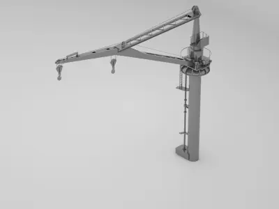 Naval Winch Crane - World War 2 Warship 3D model