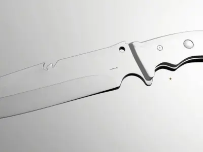 Hunt Knife Low-poly 3D model